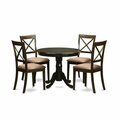 East West Furniture 5 Piece Small Kitchen Table and Chairs Set-Kitchen Table and 4 Chairs HLBO5-CAP-C